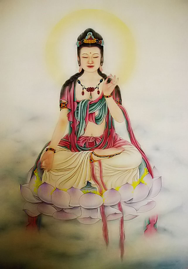 精美手绘观世音菩萨